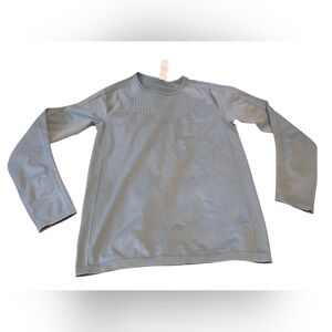 Fabletics Sync Seamless Blue/Gray Long Sleeve Compression Top Size M EUC